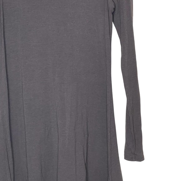 Express Women's T-Shirt Dress Long Sleeve  Fit & Flare Stretch Crewneck Gray XS - Picture 3 of 8